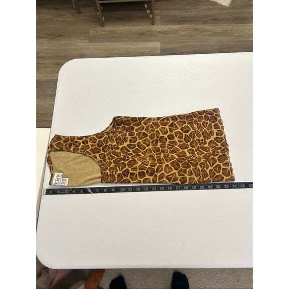 Vintage Kemp Collection Giraffe Print Sheer Tank Top Brown Y2K Safari Animal XL - Picture 9 of 10